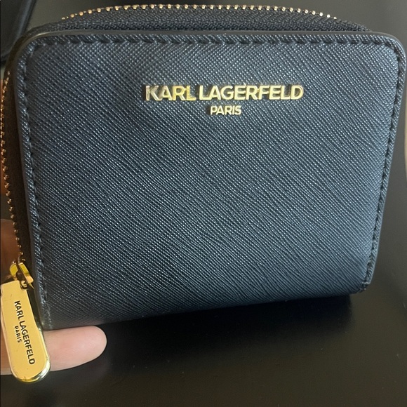 Karl Lagerfeld Black Wallet with Gold Accents - Picture 2 of 9